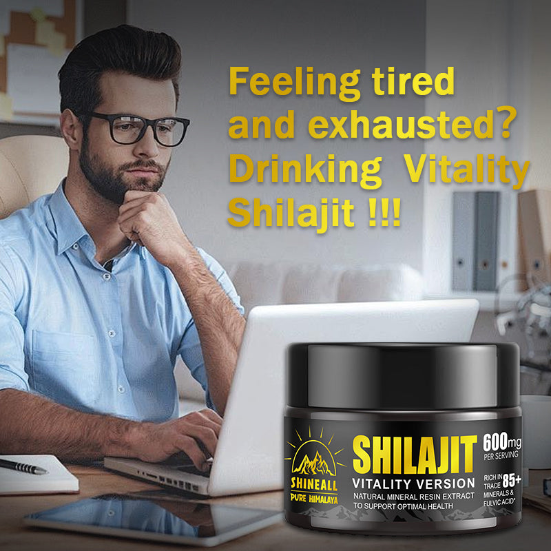 “VITALITY” version of SHILAJIT, with improved SHILAJIT purification technology, rich in trace minerals and fulvic acid, specifically designed to increase vitality, improve concentration, and increase physical performance, for both men and women.